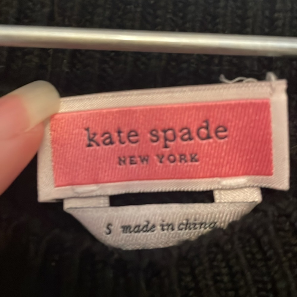 Kate Spade Rhinestone Bow Toss Sweater. Size small. Good condition. - Picture 4 of 5